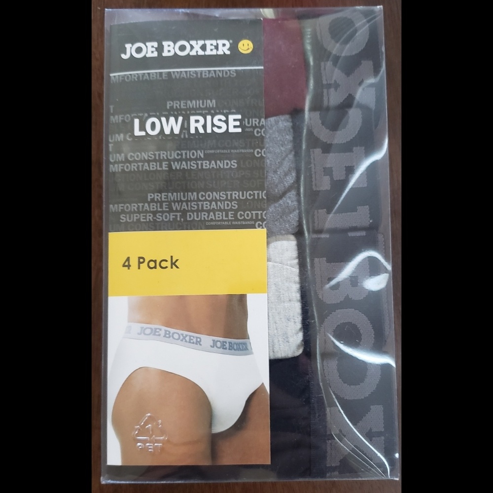 Joe Boxer Mens 4 Pack Low Rise Briefs